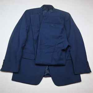 Mantoni 40R 34x32 Blue Super 140s Wool Soft Shoulder Mens Jacket Pants Suit